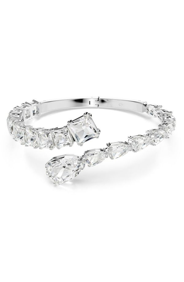 スワロフスキー レディース アクセサリー ブレスレット・バングル・アンクレット Swarovski Matrix Cuff Bracelet White Silver ホワイト