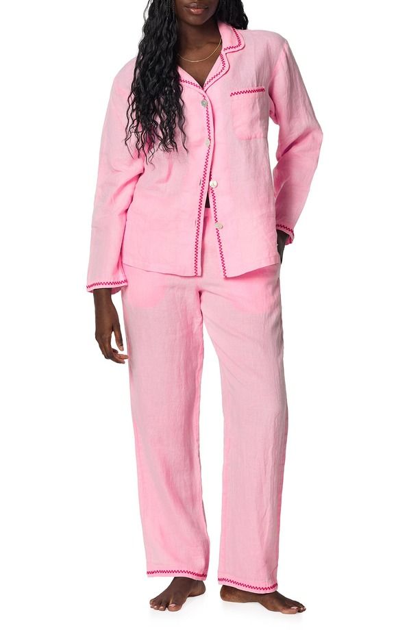 ベッドヘッドパジャマ レディース アンダーウェア ナイトウェア リネン BedHead Pajamas Linen Pajamas Pink Lady ピンク