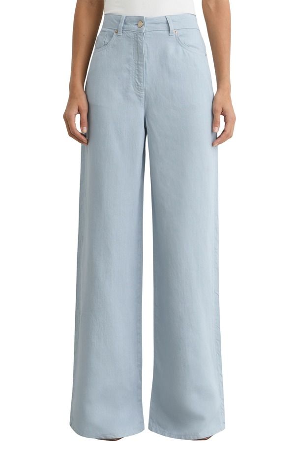 レイス レディース ボトムス レギンス ワイドレッグ ハイウエスト パンツ Reiss Carmen High Waist Wide Leg Pants Blue ブルー