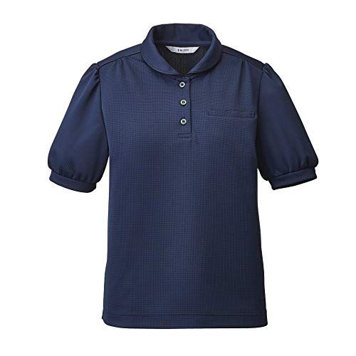 新品 [カーシーエンジョイ] ENJOY ESP781 COOL HOUND'S TOOTH ポロシャツ ネイビー L
