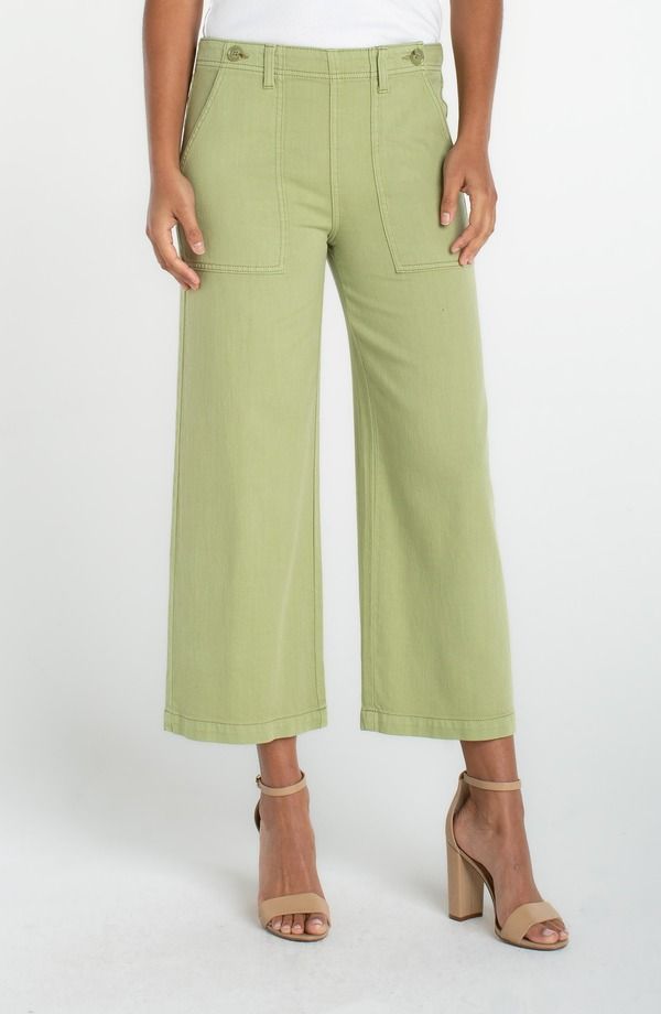 リヴァプール ロサンゼルス レディース ボトムス レギンス ワイドレッグ ハイウエスト パンツ Liverpoolos Angeles High Waist Crop Wide Leg Utility Pants Lotus