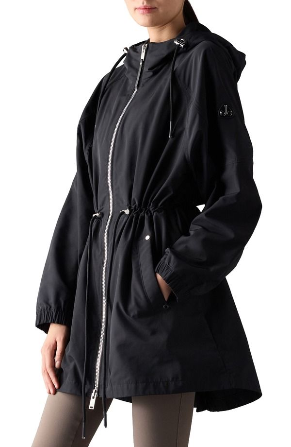 Moose Knuckles Womens Outerwear Jacket/Blouson Moose Knuckles Elevate 3Q Waterepellent Rain Jacket Black