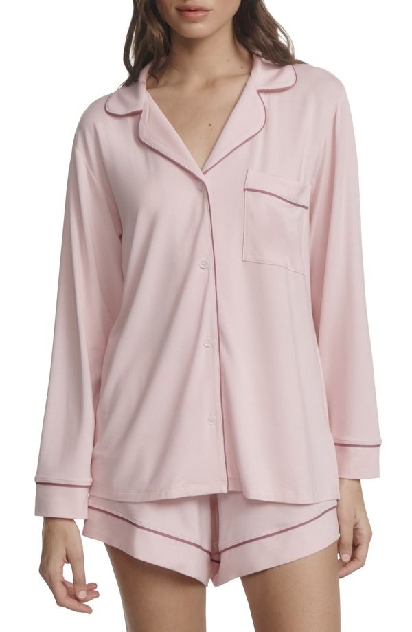 エバージェイ レディース アンダーウェア ナイトウェア ニット ジャージー Eberjey Gisele Relaxed Jersey Knit Short Pajamas Pale Pink Fig ピンク