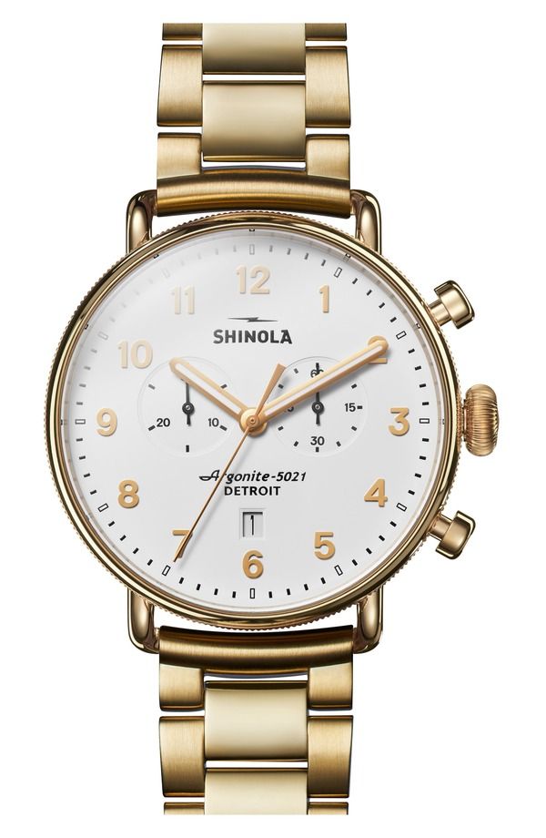 シャイノーラ メンズ アクセサリー 腕時計 Shinola Canfield Chronograph Bracelet Watch 43mm White ホワイト