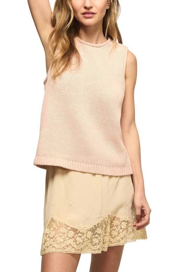 Lucky Brand Womens Outerwear Hoodie Sweat Sweater Cotton Lucky Brand Roll Neck Cotton Sweater Tank Rose Smoke Smoke