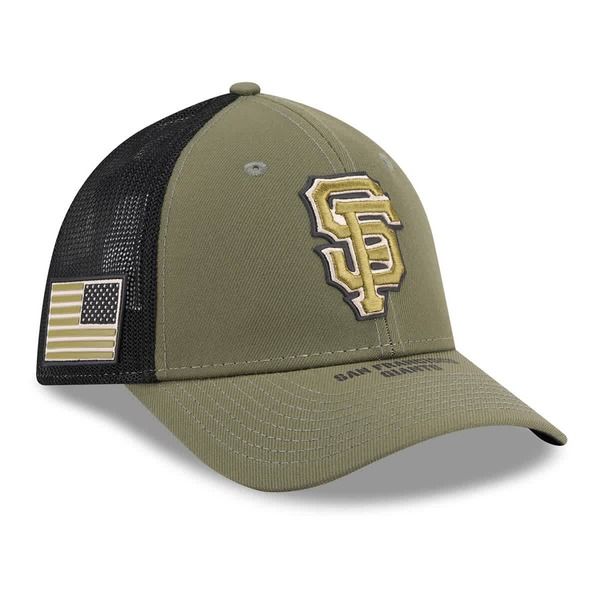 New Era Mens Accessories Hat Mens New Era Olive San Francisco Giants 2026 Armed Forces Day 39THIRTY McCrown Flex Hat Olive