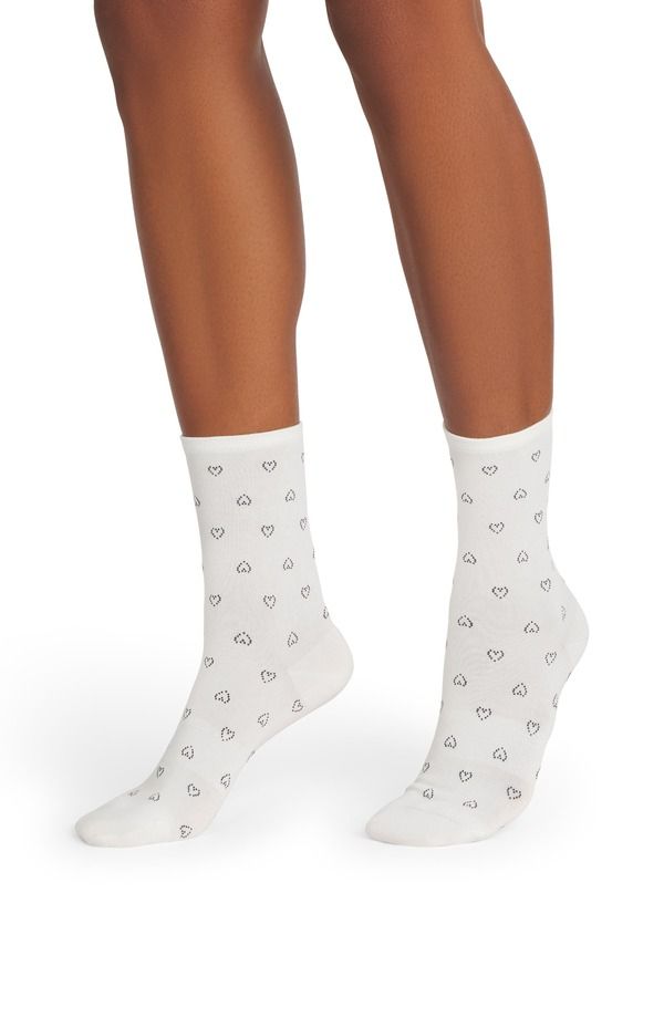 ボンバス レディース アンダーウェア 靴下 Bombas Valentines Heart Crew Socks White Heart ホワイト