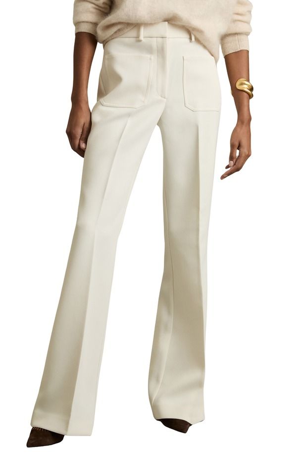 レイス レディース ボトムス レギンス パンツ Reiss Priya Flare Pants Cream クリーム の商品写真