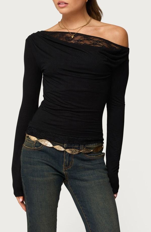 アディクテッド レディース トップス シャツ レース EDIKTED Layered 