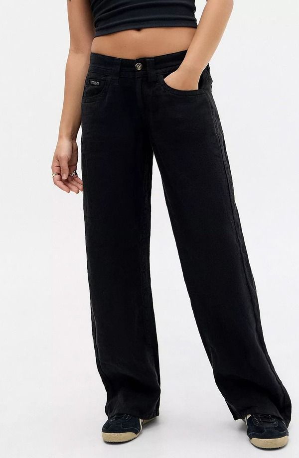 アーバンアウトフィッターズ レディース ボトムス レギンス パンツ コットン リネン BDG Urban Outfitters Kayla Linen Cotton FivePocket Pants Black ブラック