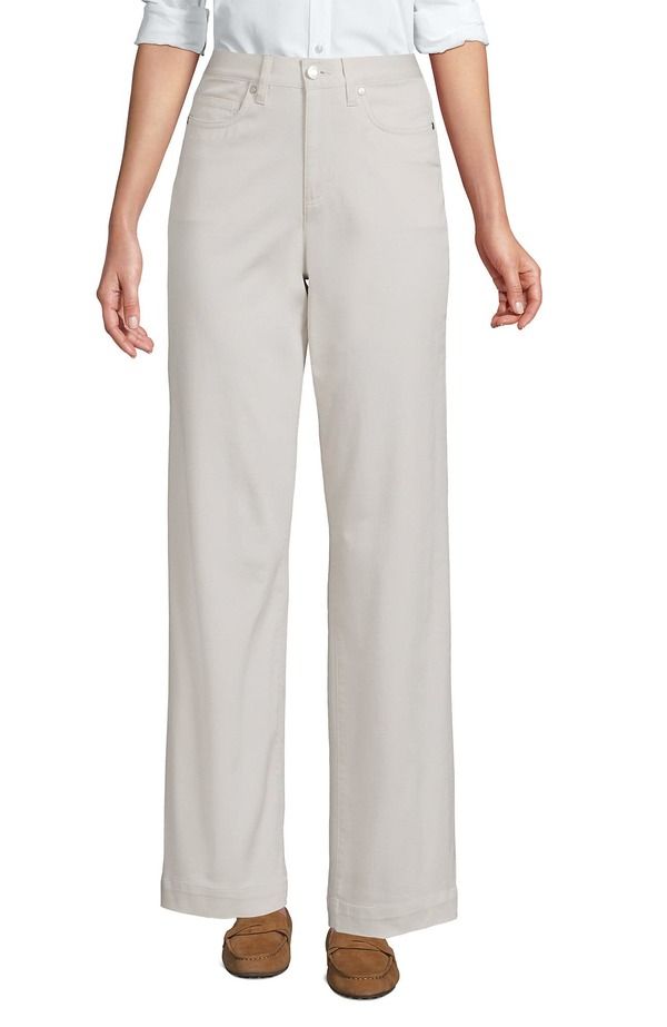 ランズエンド レディース ボトムス レギンス ワイドレッグ パンツ Lands End High Rise 5 Pocket Wide Leg Chino Pants Light Stone ストーン 18,706円