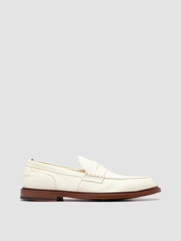 オフィチーネクリエイティブ メンズ シューズ スリッポン・ローファー レザー Officine Creative Sax 001 Leather Penny Loafers White ホワイト