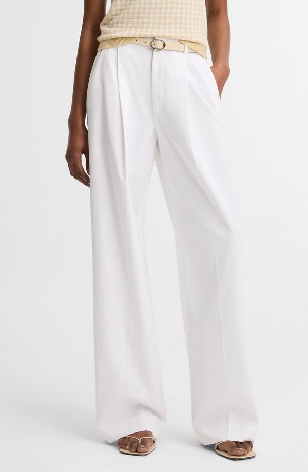 ヴィンス レディース ボトムス レギンス ワイドレッグ パンツ Vince Camille Mid Rise Wide Leg Trousers Optic White ホワイト