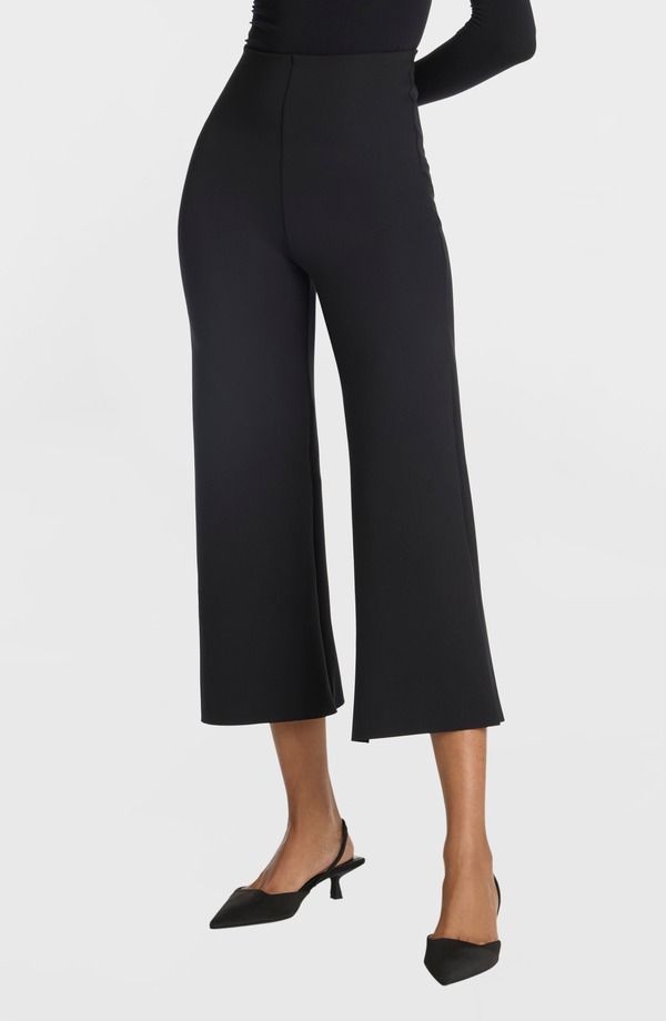 コマンドー レディース ボトムス レギンス ワイドレッグ パンツ Commando Neoprene Crop Wide Leg Pants Black ブラック