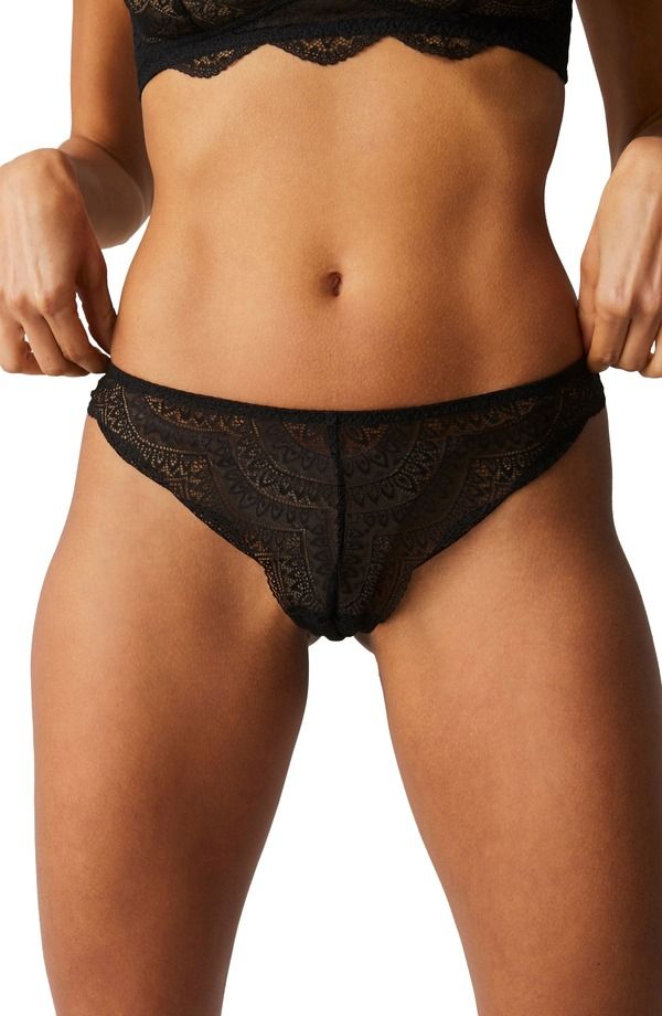 シモーヌペレール レディース アンダーウェア パンツ レース Simone Perele Karma Lace Tanga Black ブラック