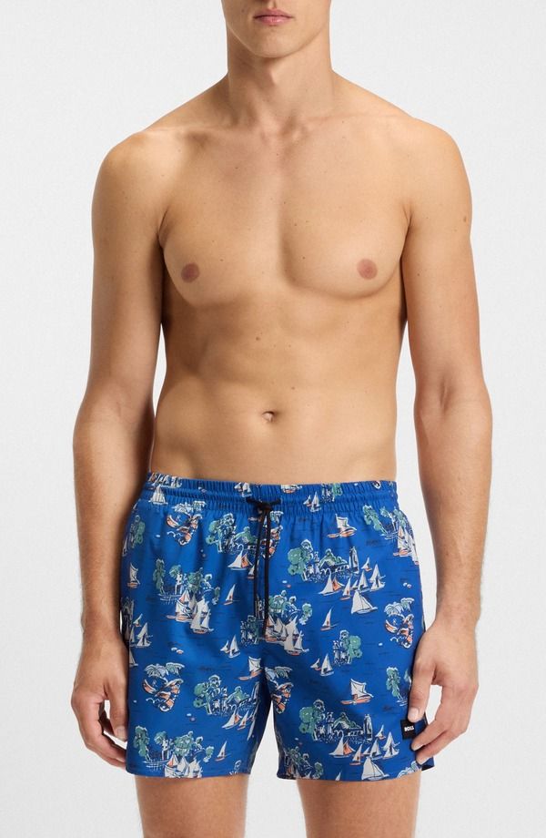 ボス メンズ 水着 ハーフパンツ・ショーツ BOSS Pirhana Swim Trunks Blue ブルー