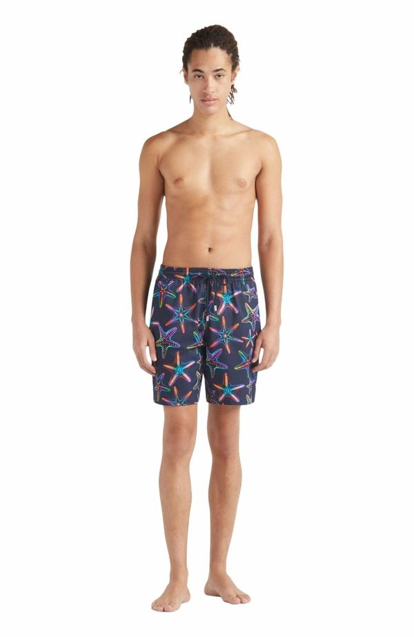 ヴィルブレクイン メンズ 水着 ハーフパンツ・ショーツ ショートパンツ Vilebrequin Mens Disco Stars Long Stretch Swim Shorts Bleu Marine