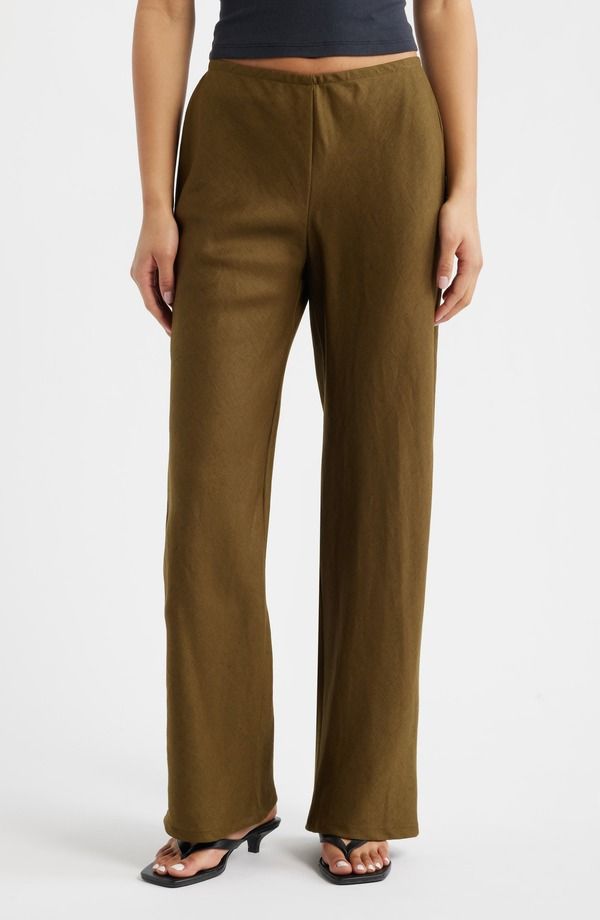 リフォーメーション レディース ボトムス レギンス ハイウエスト パンツ リネン Reformation Gale High Waist Linen Pants Dark Olive オリーブ 38,220円