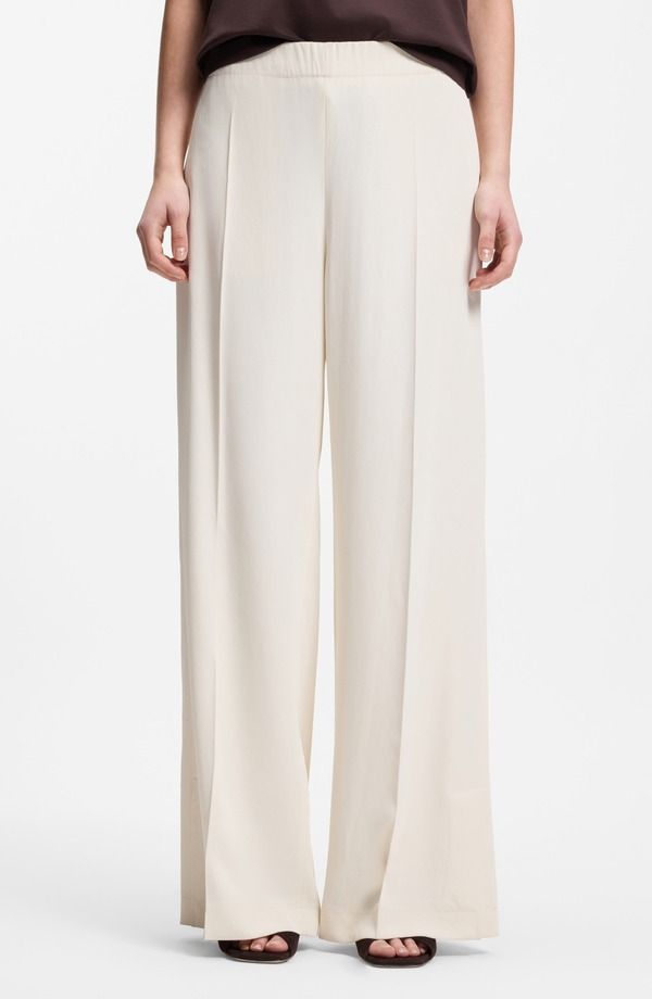 ボス レディース ボトムス レギンス ワイドレッグ パンツ BOSS Tajila PullOn Wide Leg Pantsoft Cream クリーム