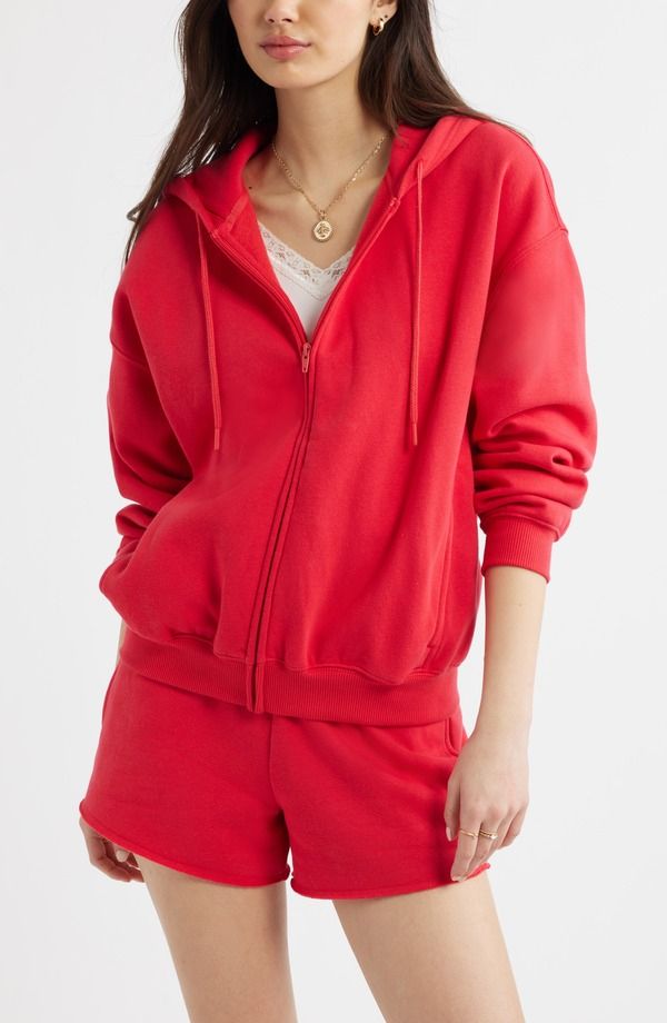 ビーピー レディース アウター パーカー・スウェット BP Bubble Zip Hoodie Red Saucy レッド