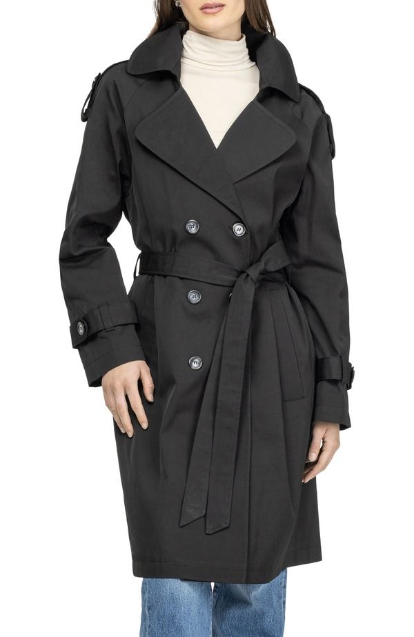 ゴルスキ レディース アウター ジャケット・ブルゾン コート GORSKI Lightweight Belted Trench Coat Black ブラック
