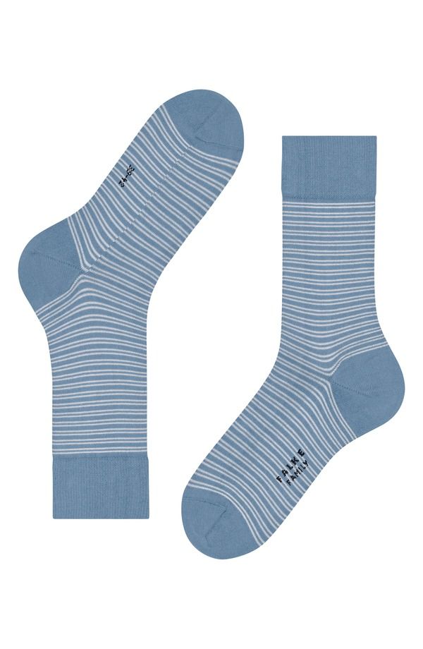 ファルケ メンズ アンダーウェア 靴下 コットン Falke Family Stripe Cotton Blendressocksky Blue ブルー