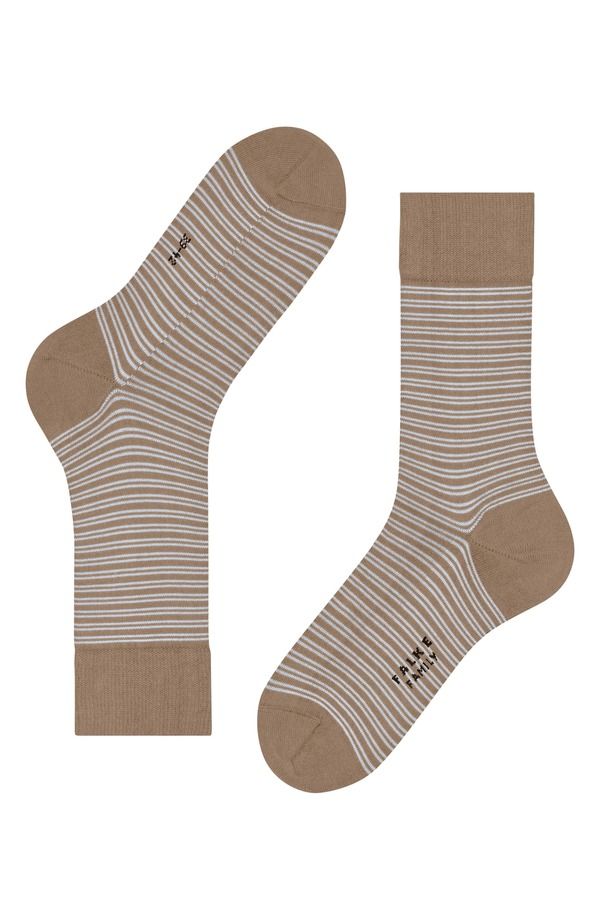 ファルケ メンズ アンダーウェア 靴下 コットン Falke Family Stripe Cotton Blendressocks Camel キャメル
