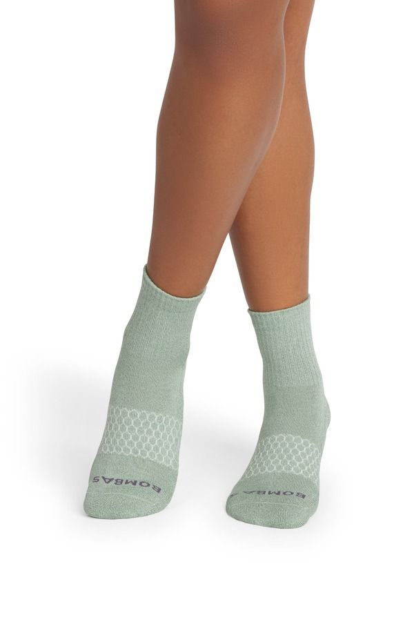 ボンバス レディース アンダーウェア 靴下 Bombas Marled Quarter Socks Mint Foam ミント