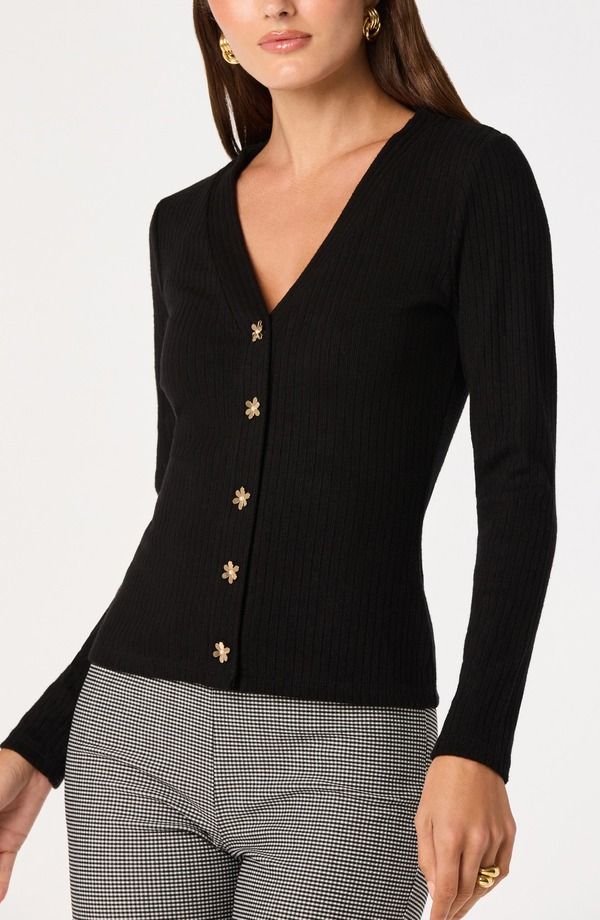 アストール レディース アウター パーカー・スウェット Vネック カーディガン ASTR the Label McKenzie VNeck Cardigan Black ブラック