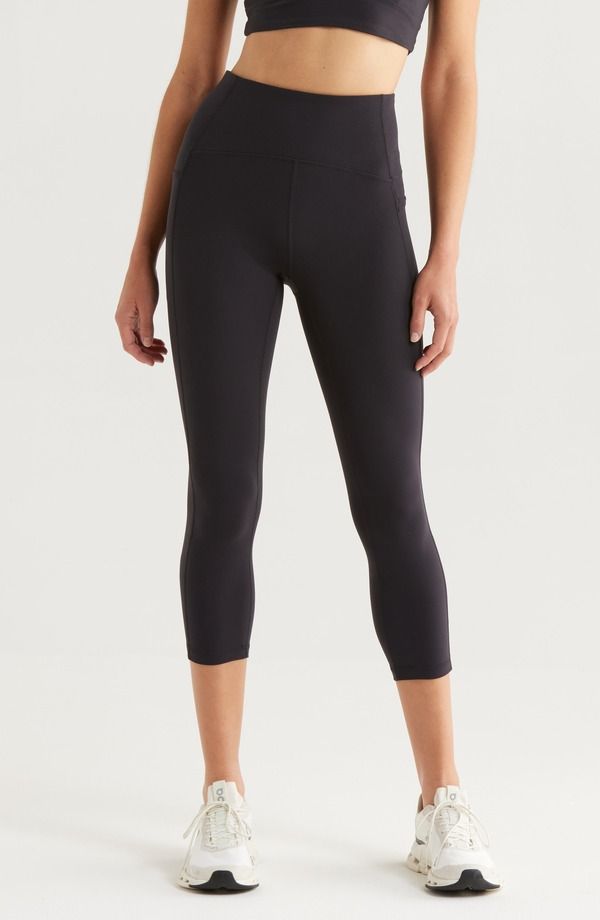 ゼラ レディース ボトムス レギンス ハイウエスト Zella Studio Luxe High Waist Pocket Crop Leggings Black ブラック 17,626円