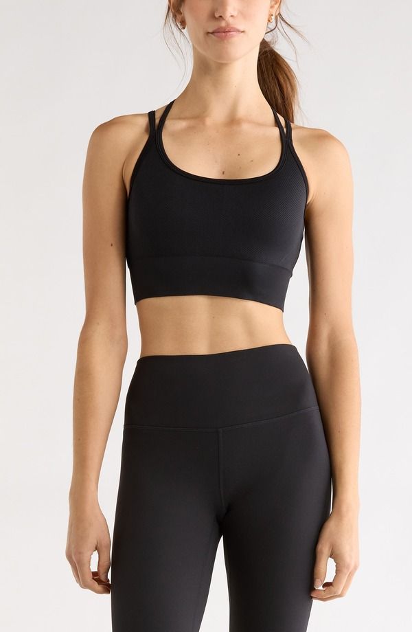 ゼラ レディース アンダーウェア ブラジャー Zella Seamlesstrappy Sports Bra Black ブラック