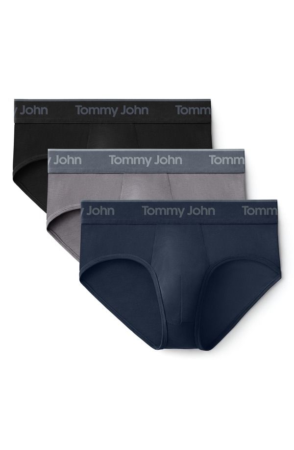 トミージョン メンズ アンダーウェア ブリーフパンツ Tommy John Second Skin Modal Briefs Black Med Grey Dress Blues ブラック