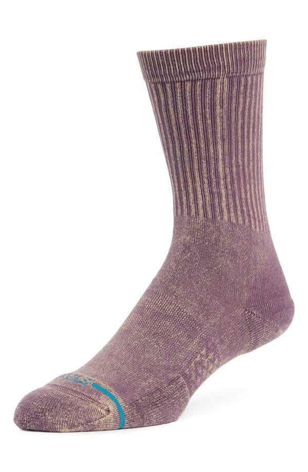 スタンス メンズ アンダーウェア 靴下 Stance Icon Dyed Crew Socks Plum プラム