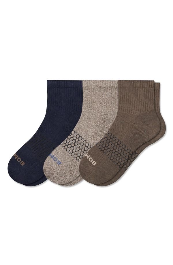 ボンバス メンズ アンダーウェア 靴下 Bombassorted 3Pack Solid Quarter Socks Mushroom Grey Mix グレー