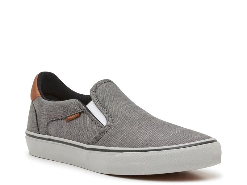 バンズ メンズ シューズ スリッポン・ローファー スニーカー VansAsher Deluxe SlipOn Sneaker Mens Grey グレー
