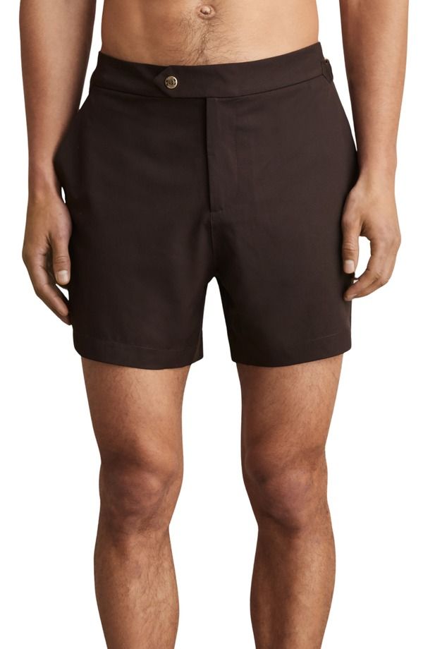 レイス メンズ 水着 ハーフパンツ・ショーツ Reissun Flat Front Swim Trunks Chocolate Brown ブラウン