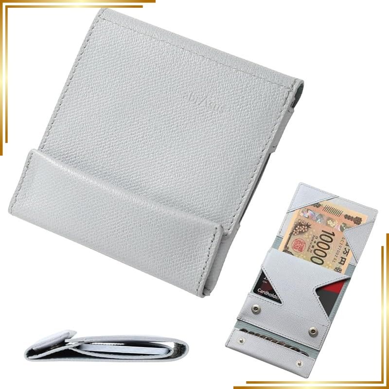 【新品】 [アブラサス] 薄い財布 レザー 薄型 メンズ レディース 財布 日本製 ライトグレー