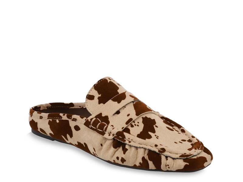ミア レディース シューズ スリッポン・ローファー MiaBridgetta Loafer BrownWhite Cow Print ホワイト