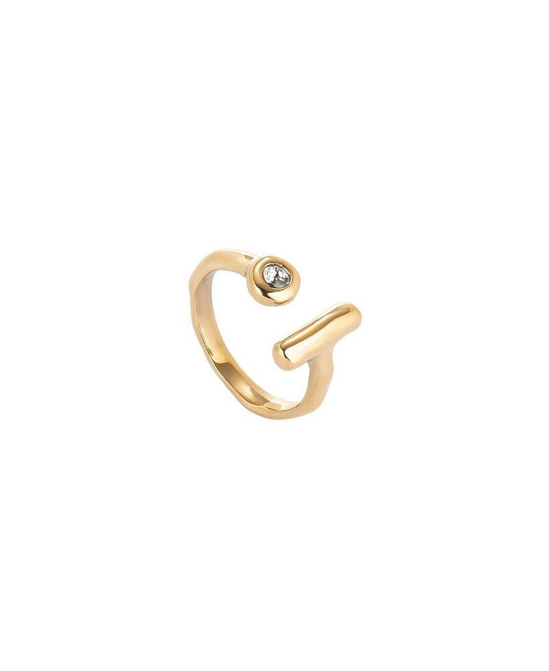 ウノデ 50 レディース アクセサリー リング UNOde50 Open 18K GoldPlated Ring with White Topaz Gold ゴールド