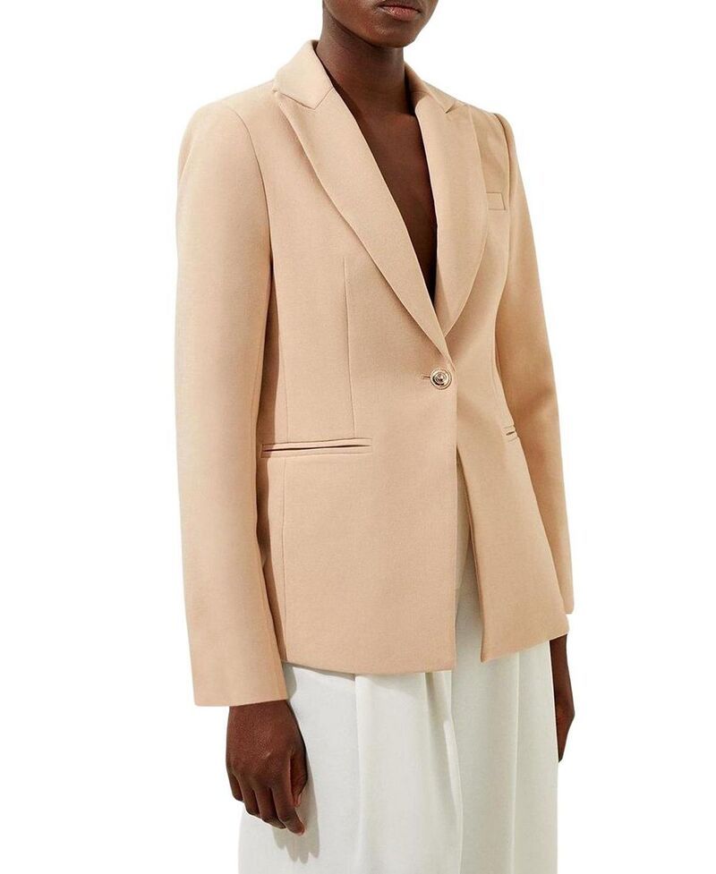 カレンミレン レディース アウター ジャケット・ブルゾン ブレザー Karen Millen Tailored Single Breasted Blazer Camel キャメル