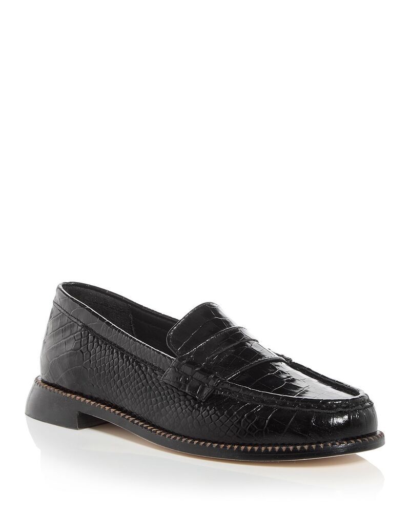 フレダサルバドール レディース シューズ スリッポン・ローファー Freda Salvador Womens Elba Penny Loafers Black Croc ブラック
