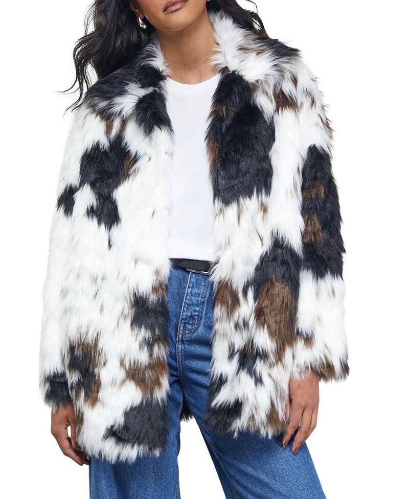 ウエアハウス レディース アウター コート スタンドネック Warehouse Premium Funnel Neck Mono Faux Fur Coat Mono