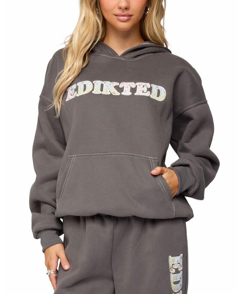 アディクテッド レディース アウター パーカー・スウェット Mili Edikted Hoodie Gray グレー