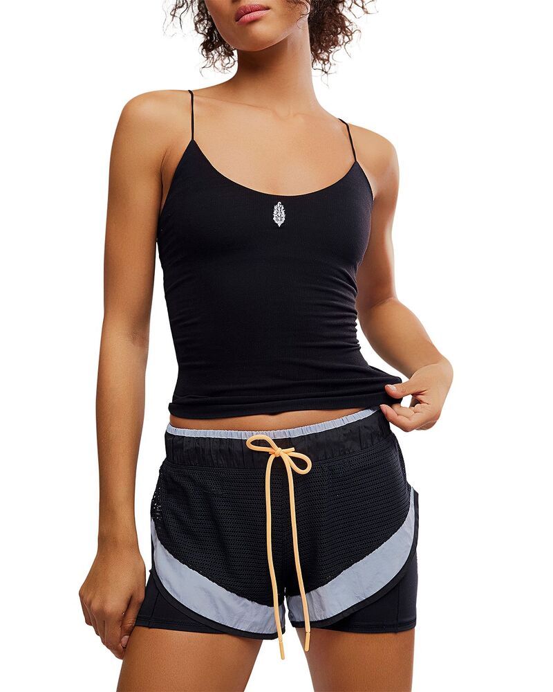 フリーピープル レディース トップス タンクトップ ロゴ Free People Skinny Strap Logo Tank Black ブラック