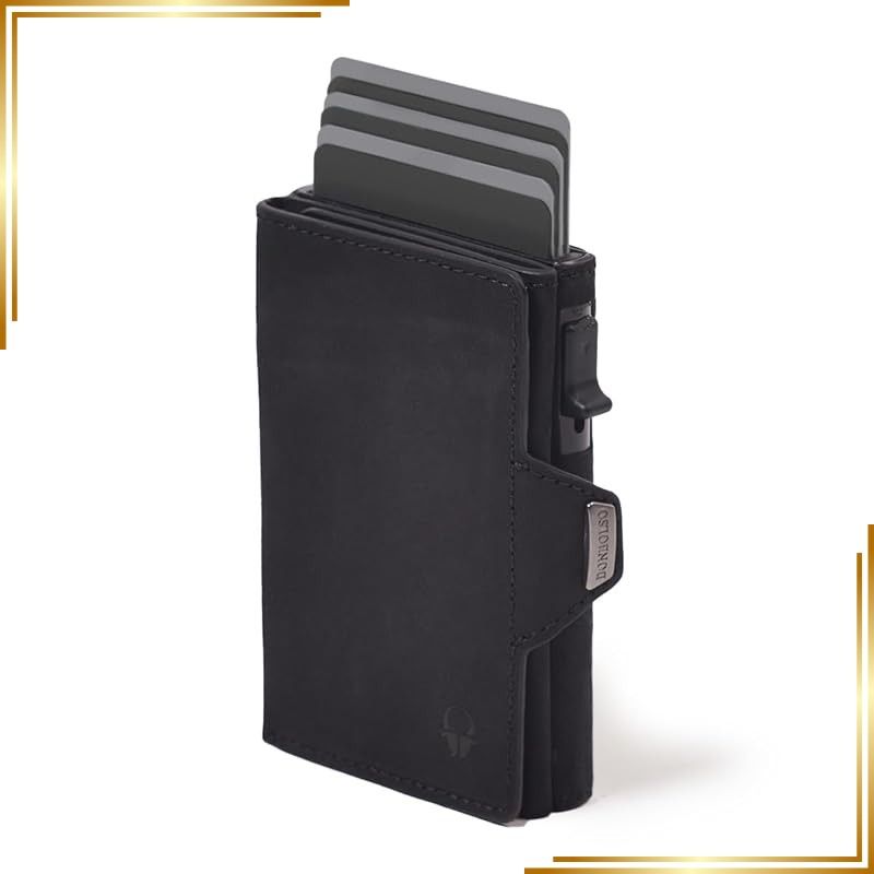 【新品】 [DONBOLSO] 本革 ミニ財布 小さい財布 コンパクト ミニ 財布 小さい ミニウォレット 三つ折り財布 メンズ 人気 ブランド 薄い財布 マネークリップ za077-kuro