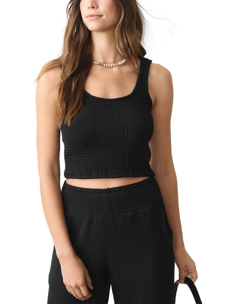 マリーン レイヤー レディース トップス タンクトップ Marine Layer Coralina Scoop Tank Top Black ブラック