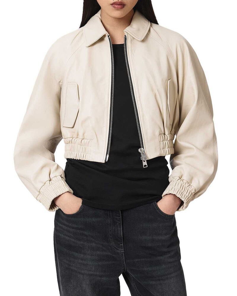 オールセインツ レディース アウター ジャケット・ブルゾン ALLSAINTS Anouk Bomber Jacket Antique White ホワイト