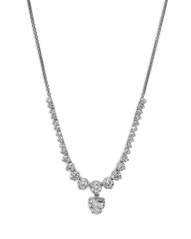 ナディール メンズ アクセサリー ネックレス・チョーカー・ペンダントトップ レース Nadri Astrid Cubic Zirconia Heart Statement Necklace 1518 Rhodium