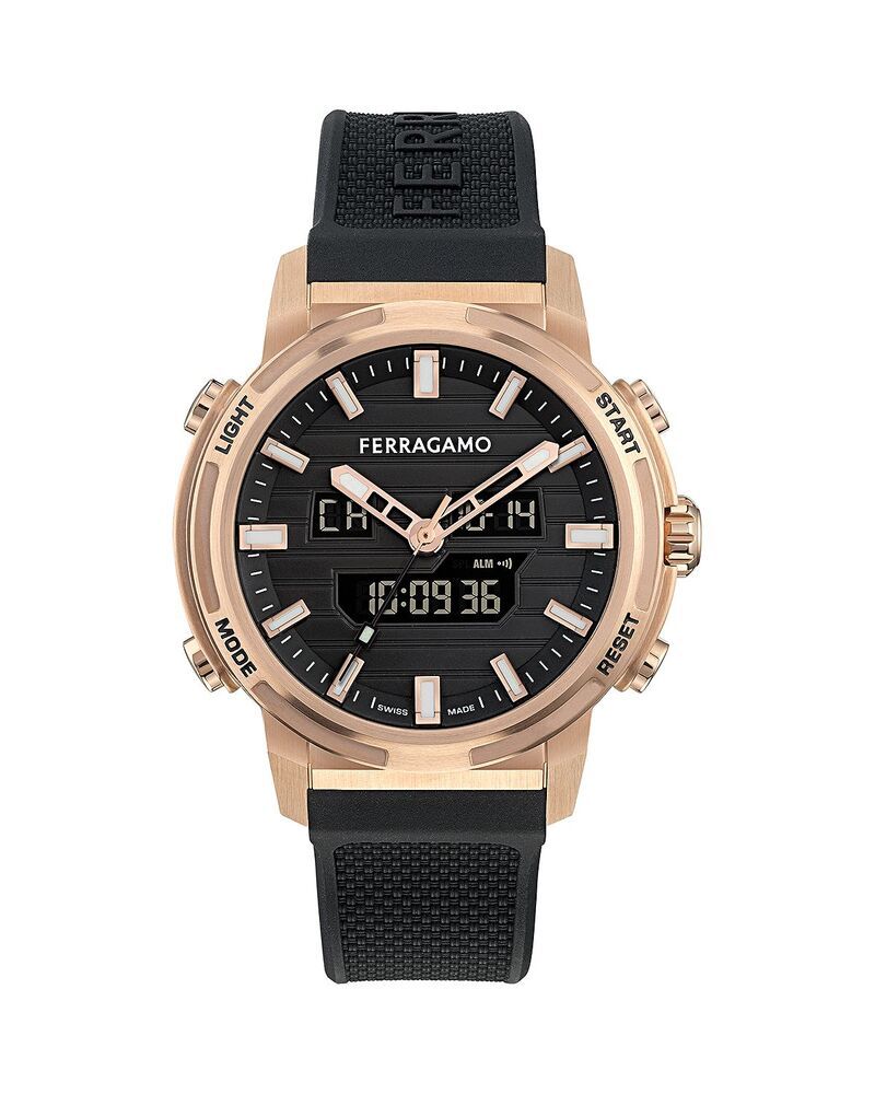 フェラガモ レディース アクセサリー 腕時計 FERRAGAMO Sport Anadigit Watch 43mm Rose Gold ゴールド