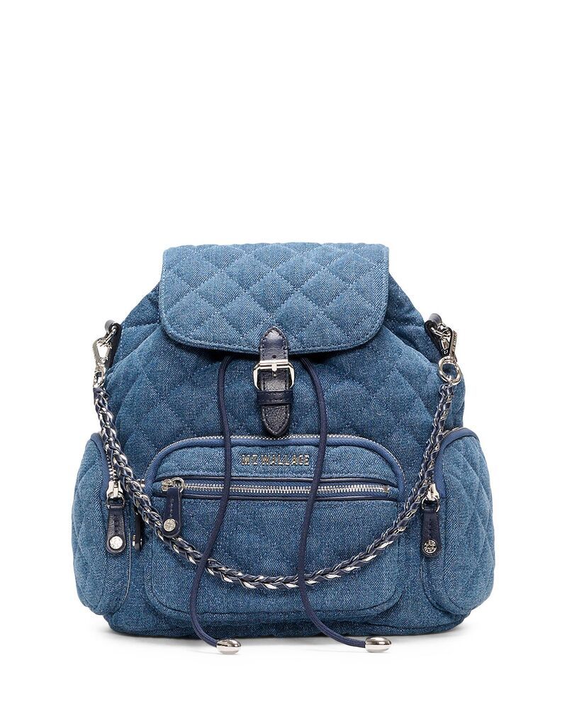 エムジーウォレス レディース バッグ バックパック・リュックサック キルティング ミニ デニム MZ WALLACE Crosby Mini Quiltedenim Backpack True Blue DenimSilver デニム